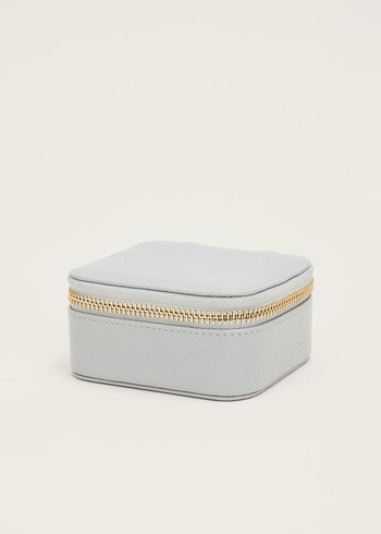 Phase Eight Small Leather Box Jewellery Grey Australia | CA5186734